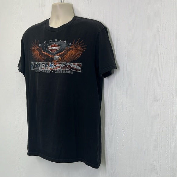 Harley Davidson - 2009 Beach House Pinup Motorcycle Shallotte NC T Shirt Large - Picture 5 of 10